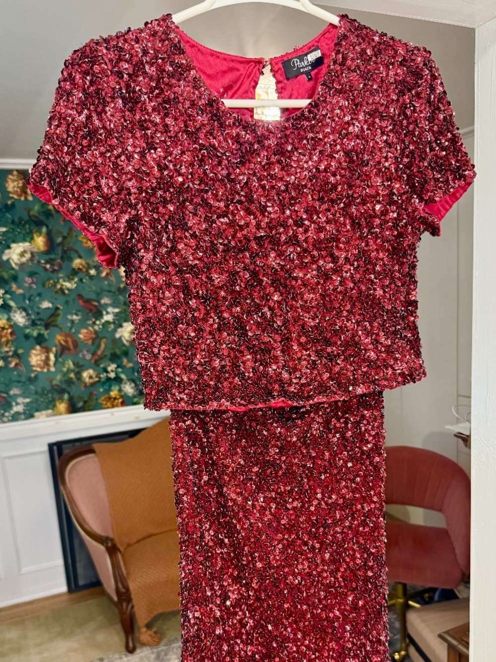 Parker Black Two-piece Sequin Top and Skirt